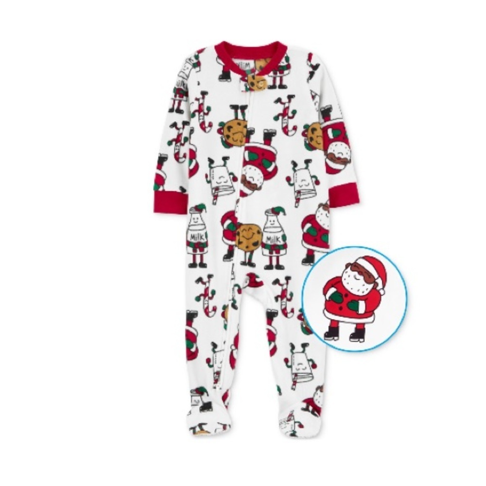 Carter's  Printed
Santa Cookies
- Brown
Fleece Footie‎ Pajamas Christmas Holiday